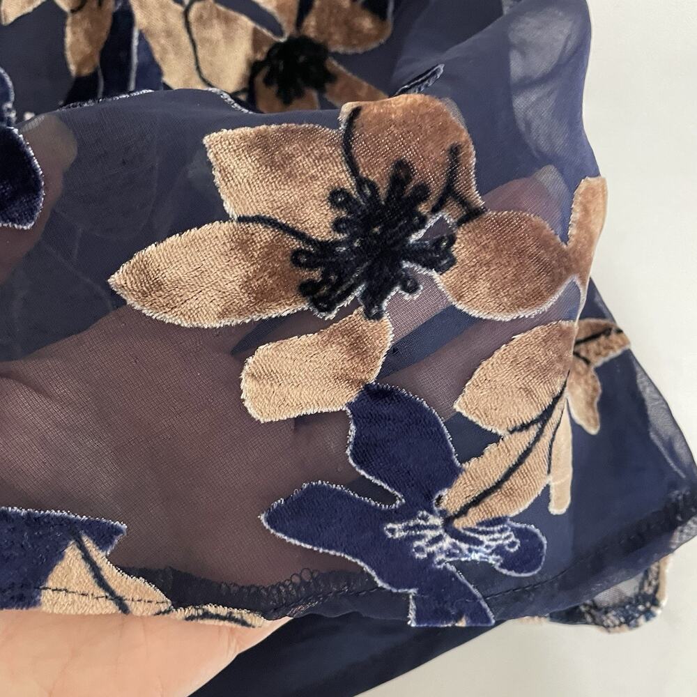 Saints + Secrets Strappy Mini Slip Dress Size S Navy Velvet Burnout Lined NEW - Picture 7 of 12